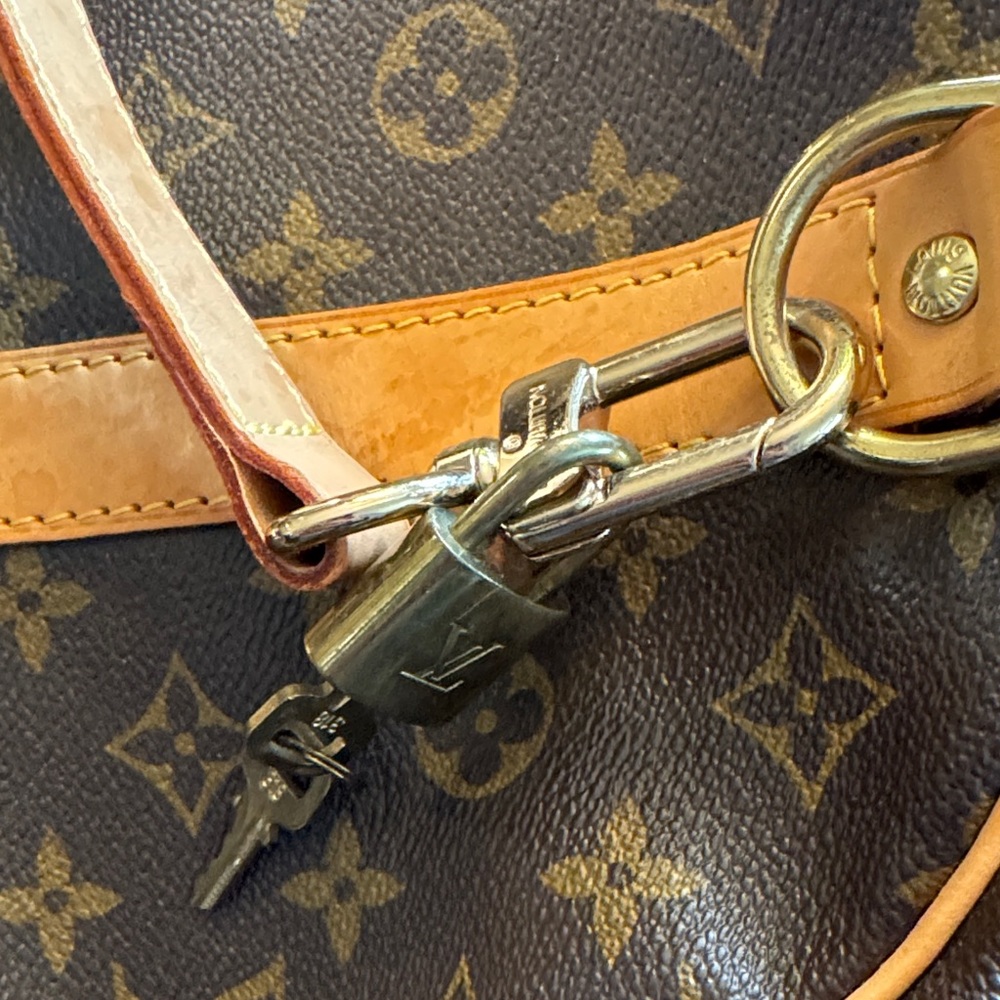 Louis Vuitton Monogram Canvas Duffel with Tan Leather Trim